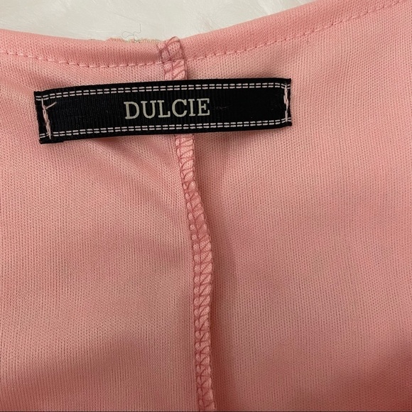 Anthropologie Dulcie Pink and White Lace Dress Size Small - Picture 6 of 7